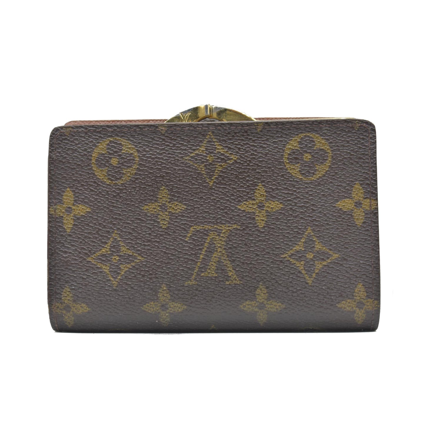 $750 1997 Louis Vuitton French Kisslock Monogram Compact Wallet MI0977