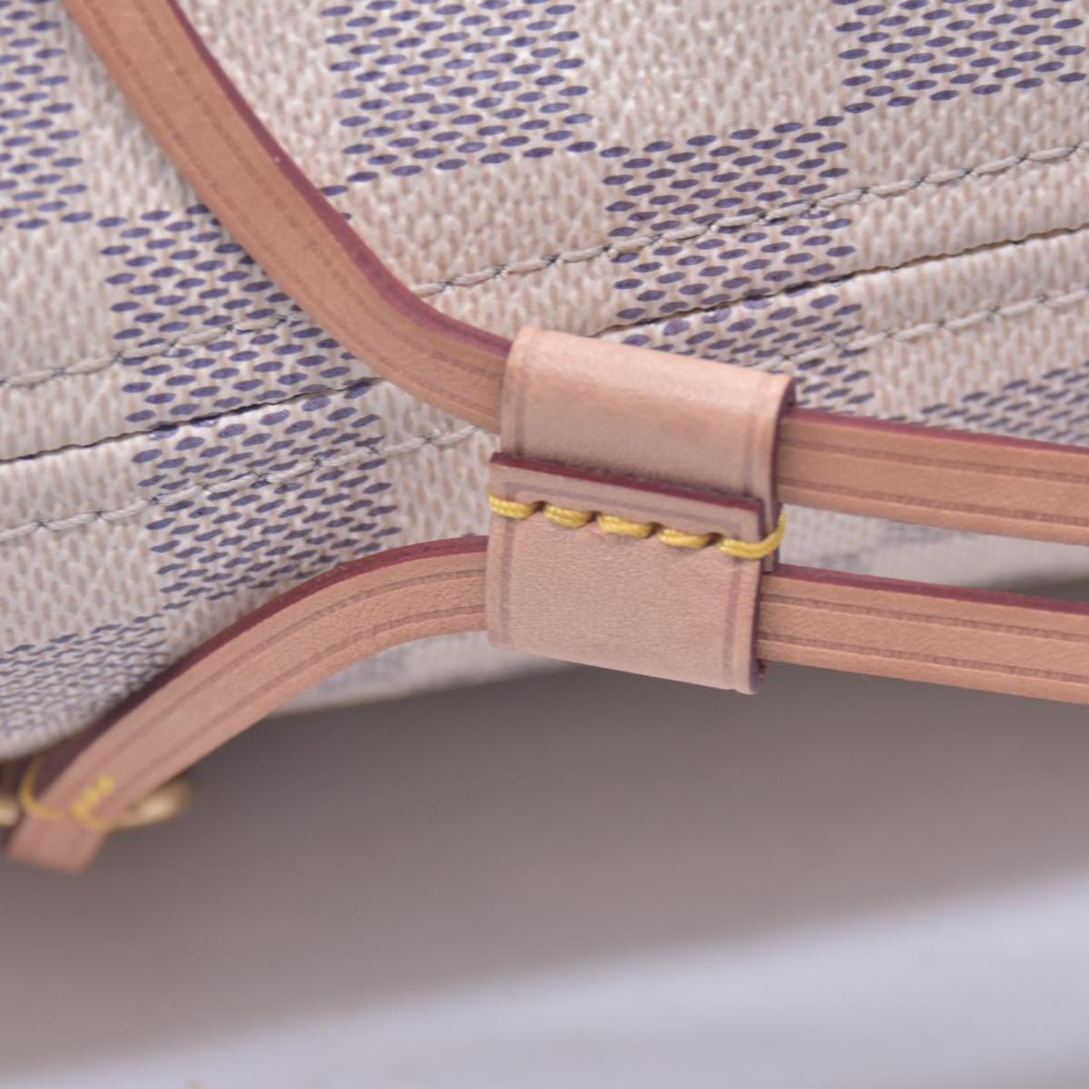 $2240 Louis Vuitton Damier Azur Neo Neverfull MM Rose Ballerine with Pouch RFID