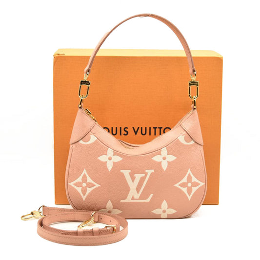 LOUIS VUITTON  Empreinte Monogram Giant Bagatelle NM Rose Trianon Creme