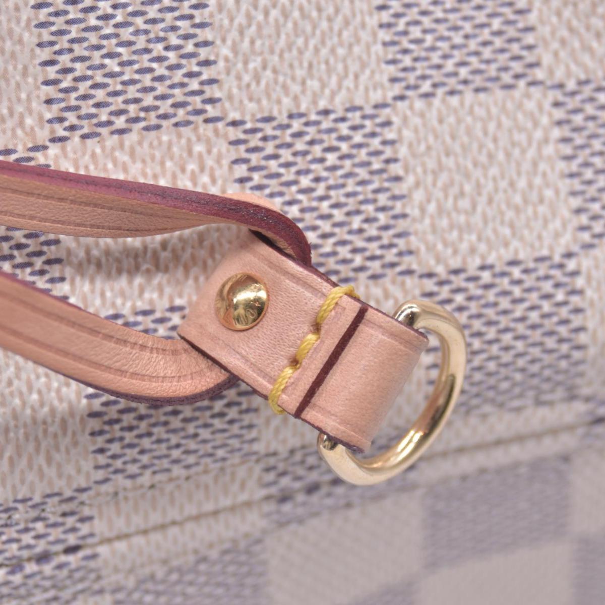 $2240 Louis Vuitton Damier Azur Neo Neverfull MM Rose Ballerine with Pouch RFID