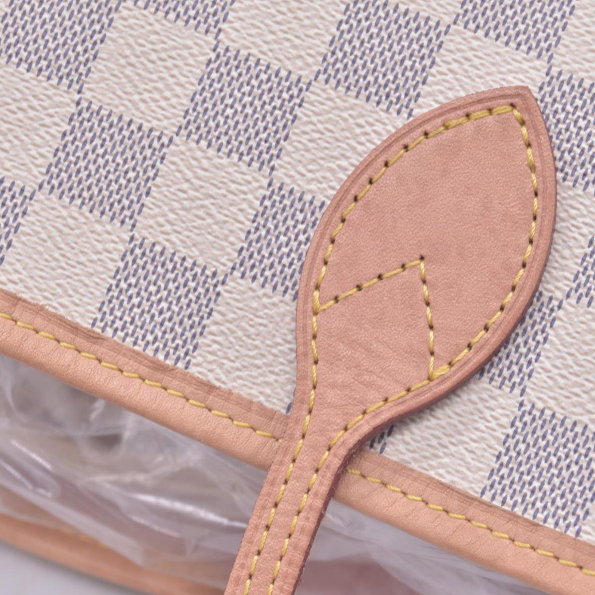 $2240 Louis Vuitton Damier Azur Neo Neverfull MM Rose Ballerine with Pouch RFID