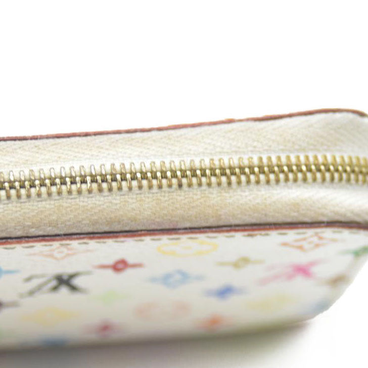 Louis Vuitton Multicolor Zippy Zip Leather Coin Purse Wallet White TS2102