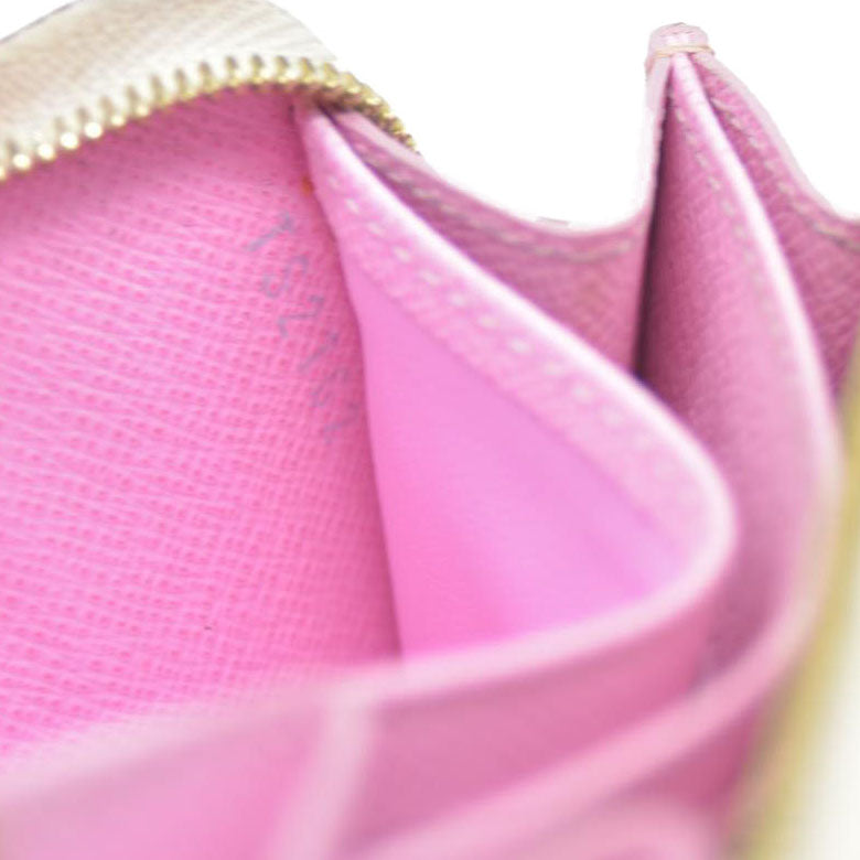 Louis Vuitton Multicolor Zippy Zip Leather Coin Purse Wallet White TS2102