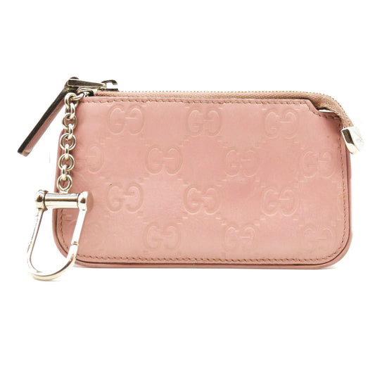 Gucci  Guccissima Signature Key Case Carmine Rose