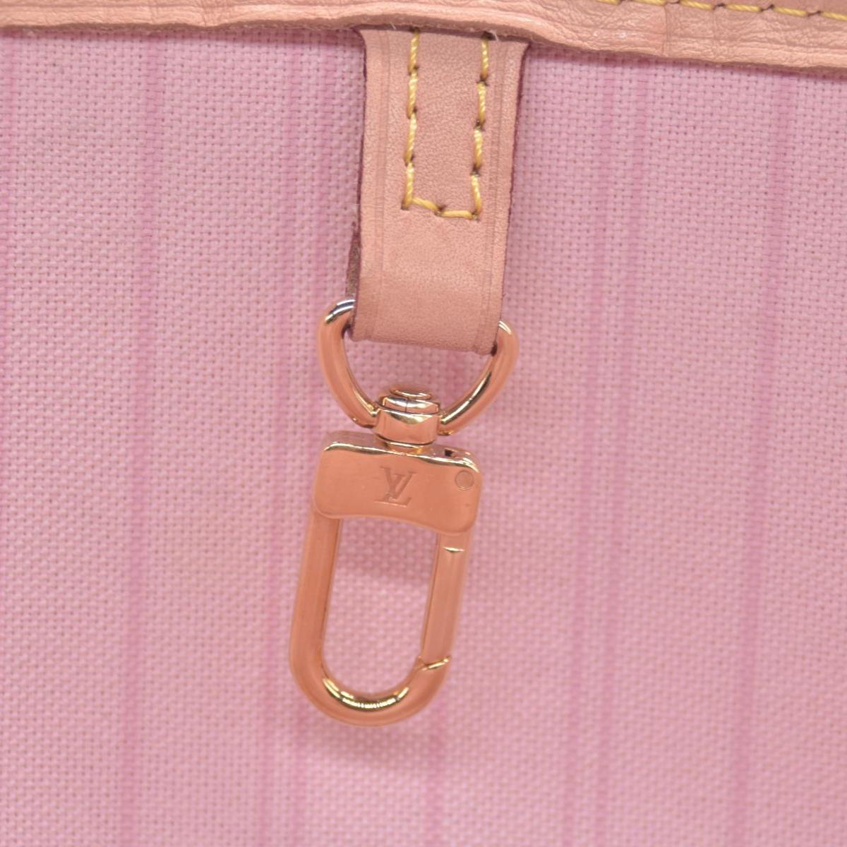 $2240 Louis Vuitton Damier Azur Neo Neverfull MM Rose Ballerine with Pouch RFID