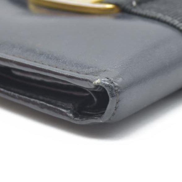 $450 Salvatore Ferragamo Vara Leather Bifold Wallet Black