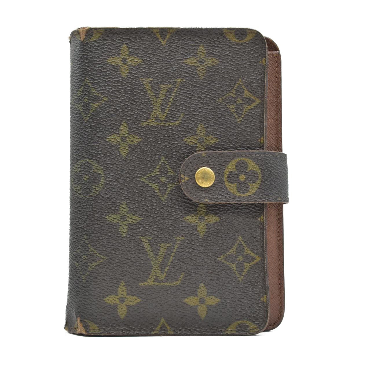 $795 2004 Louis Vuitton Monogram Porte Papier Zippe Wallet SP0044