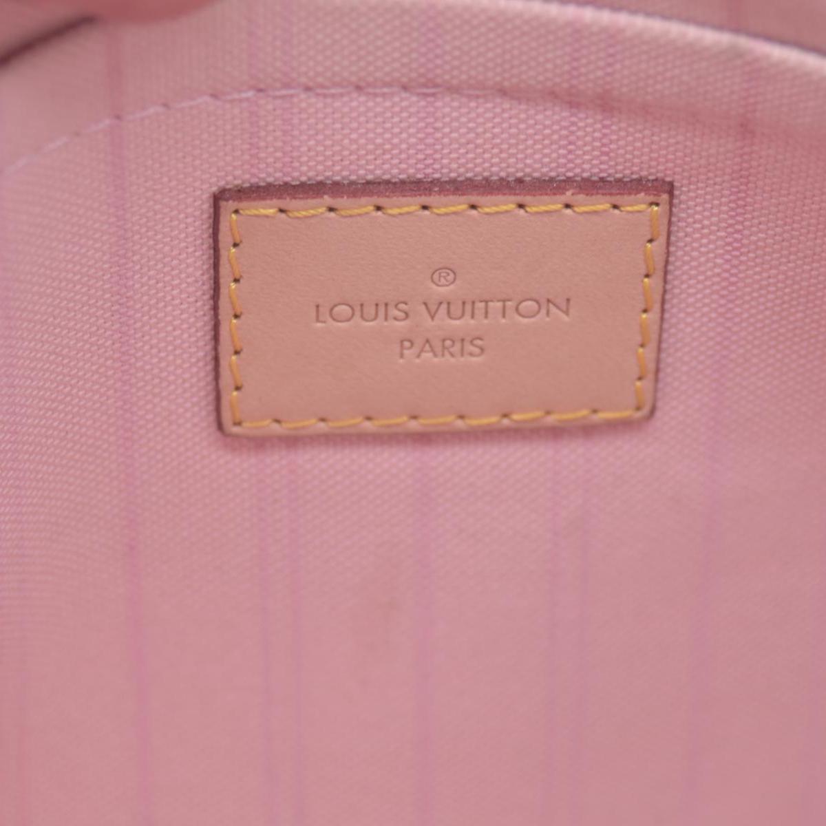 $2240 Louis Vuitton Damier Azur Neo Neverfull MM Rose Ballerine with Pouch RFID