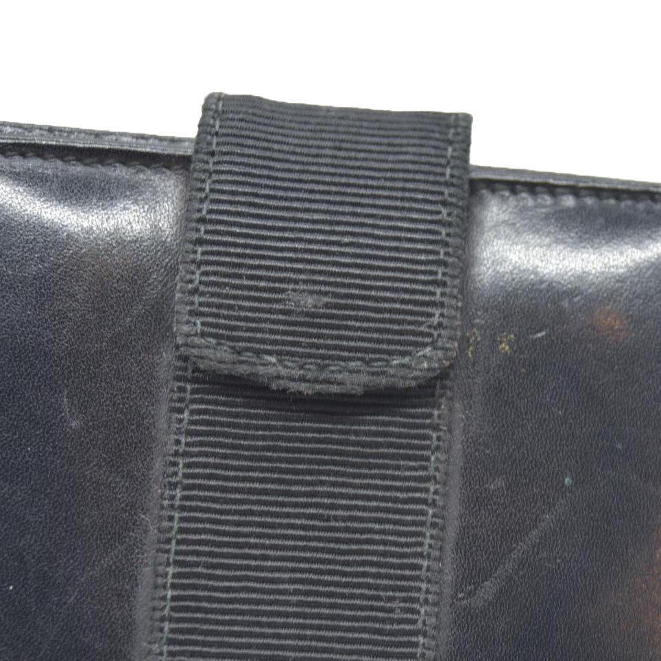 $450 Salvatore Ferragamo Vara Leather Bifold Wallet Black