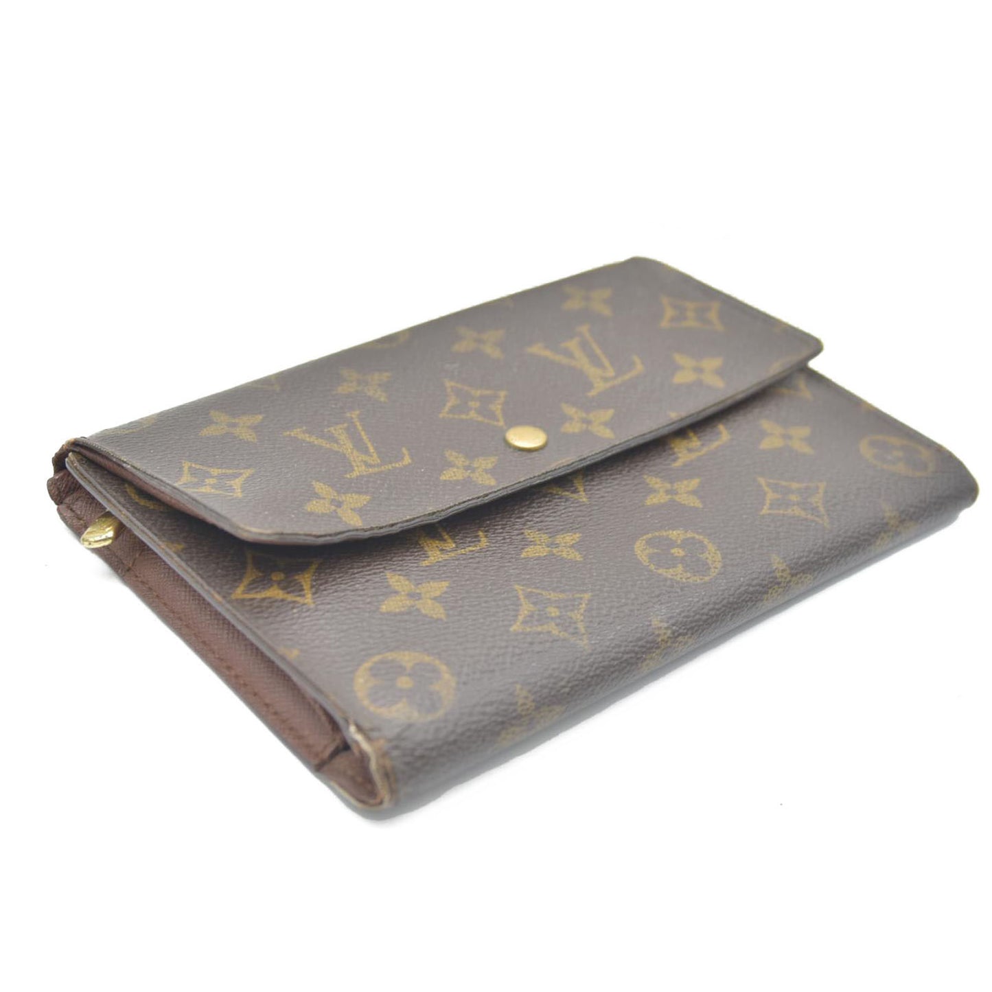Louis Vuitton Monogram Pochette Passeport Trifold Wallet Brown CA0065
