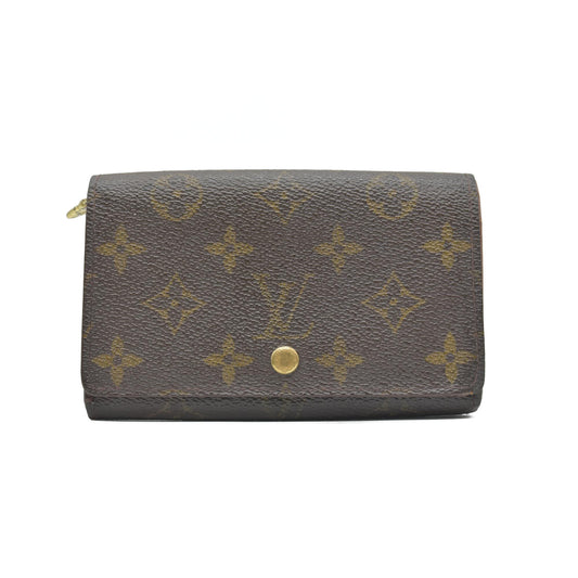 $560 2000 Louis Vuitton Monogram Porte Monnaie Billets Trésor Wallet CA0030