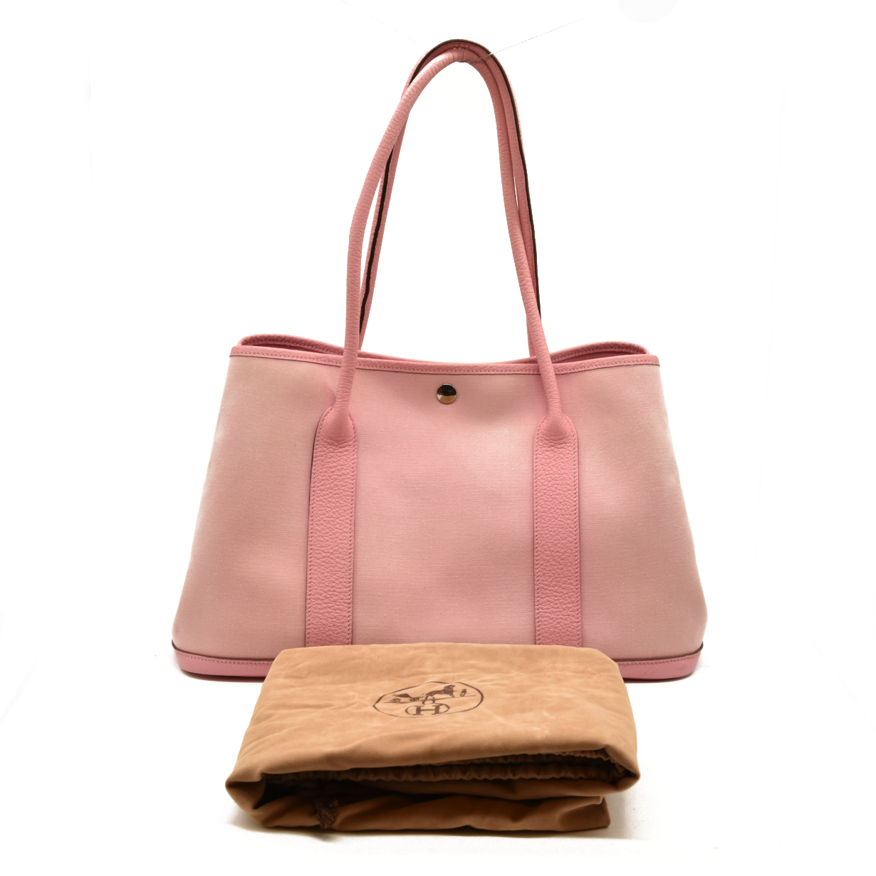 AUCTION $3500 Hermes  Toile Epsom Verso Garden Party 36 MM Bubblegum Rubis Square P