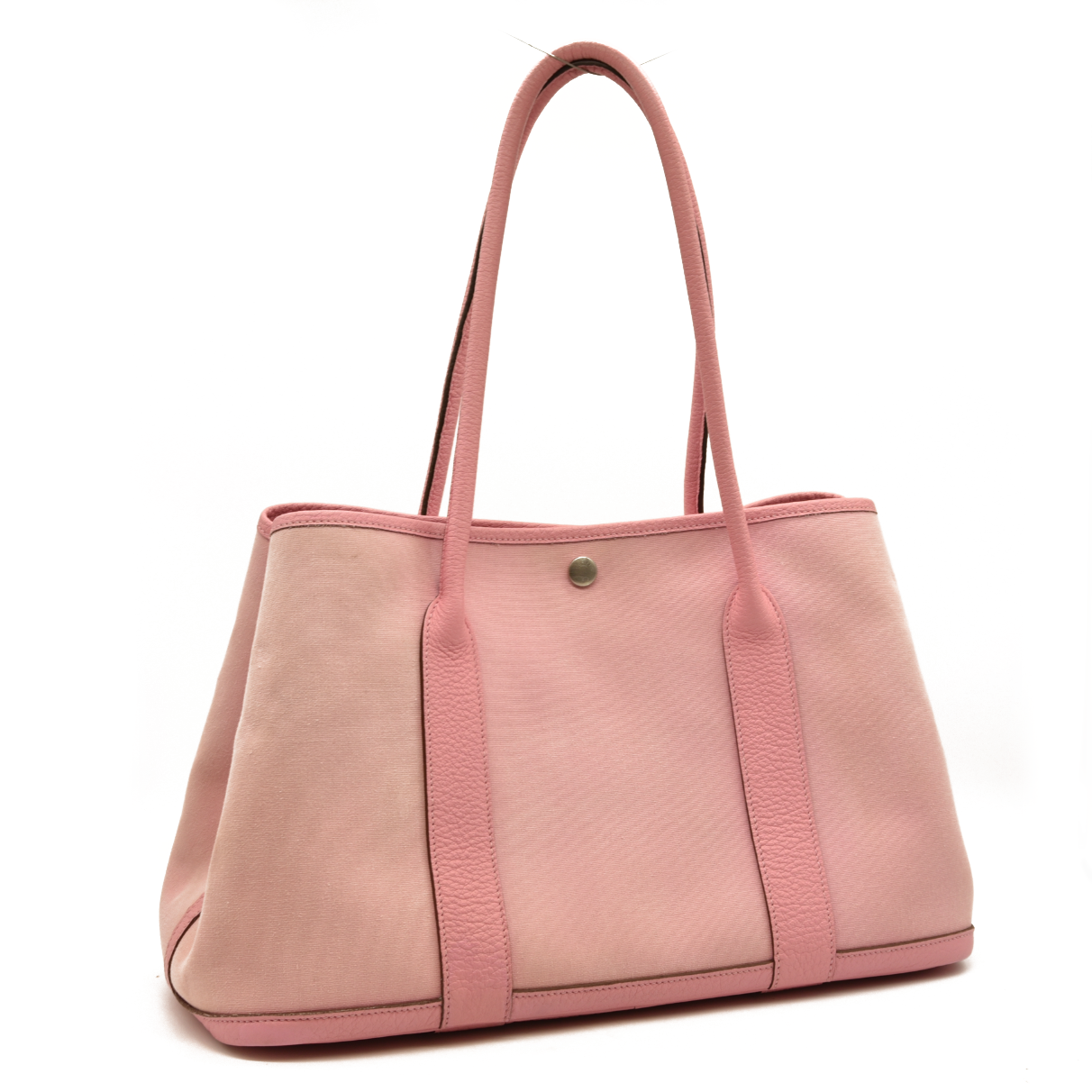 AUCTION $3500 Hermes  Toile Epsom Verso Garden Party 36 MM Bubblegum Rubis Square P