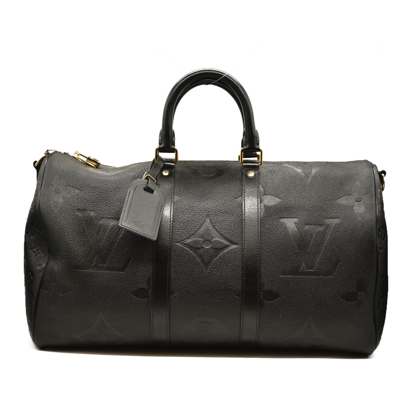 LOUIS VUITTON Empreinte Monogram Giant Keepall Bandouliere 45 Black