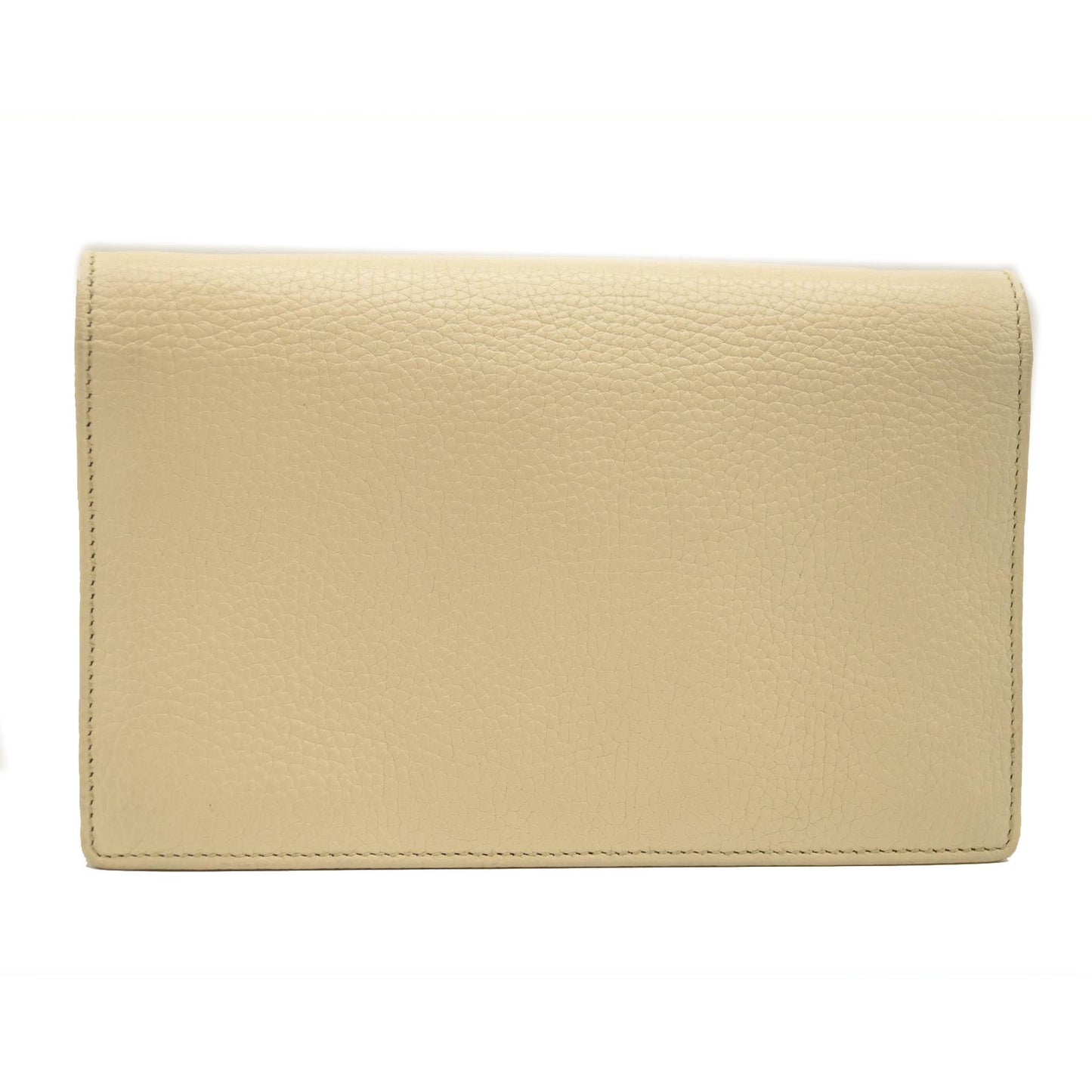 GUCCI Pebbled Calfskin Soho Wallet on Chain Ivoire