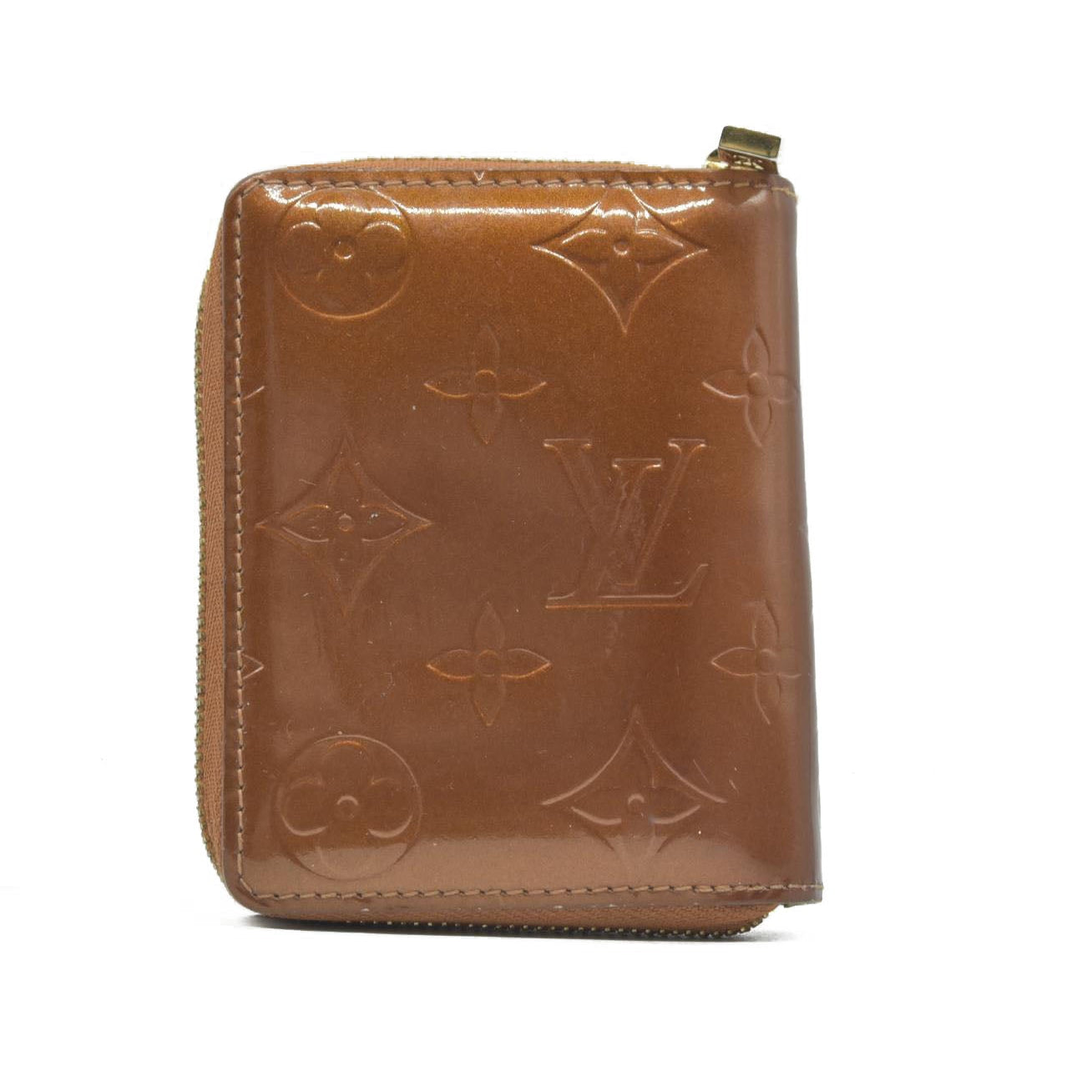 $695 2003 Louis Vuitton Monogram Vernis Bloom Compact Zippy Coin Wallet BJ0013