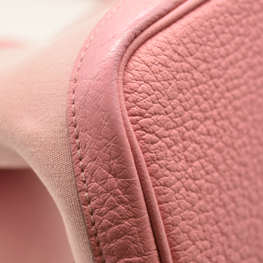 AUCTION $3500 Hermes  Toile Epsom Verso Garden Party 36 MM Bubblegum Rubis Square P