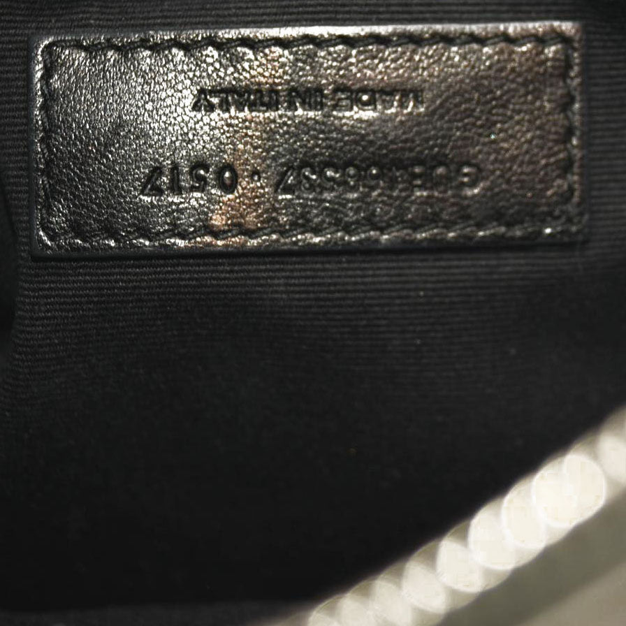 SAINT LAURENT Metallic Calfskin Matelasse Monogram Lou Camera Bag Silver