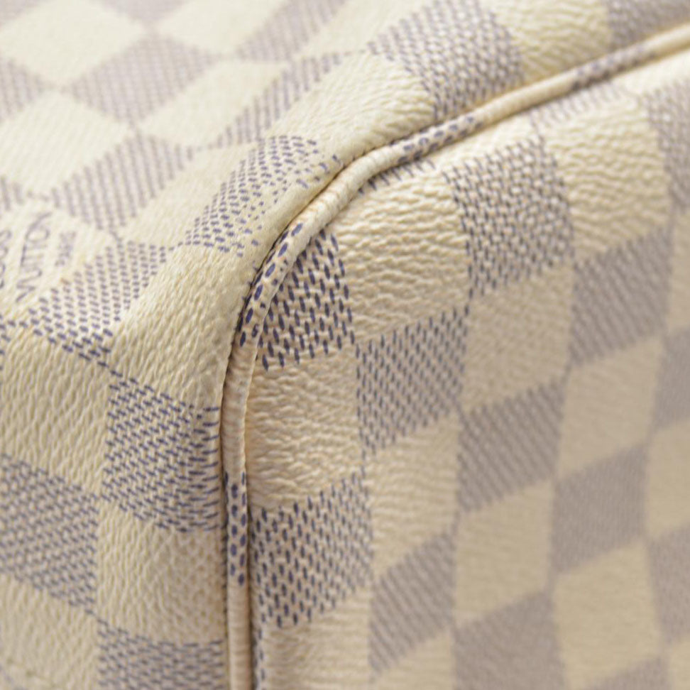 $2200 Louis Vuttion Damier Azur Neverfull MM Rose Ballerine