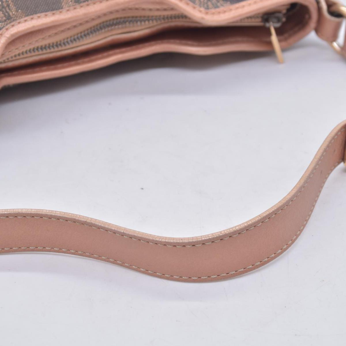 $1150 CELINE Macadam Metallic Lurex Denim Studded Shoulder Bag Rose Gold CONSIGNMENT 10021493
