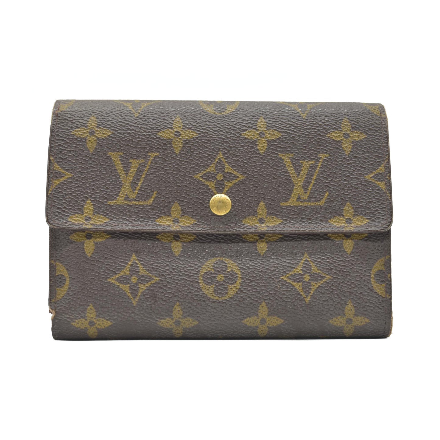 $795 2000 Louis Vuitton Monogram Porte Trésor Etui Papiers Wallet SP0030