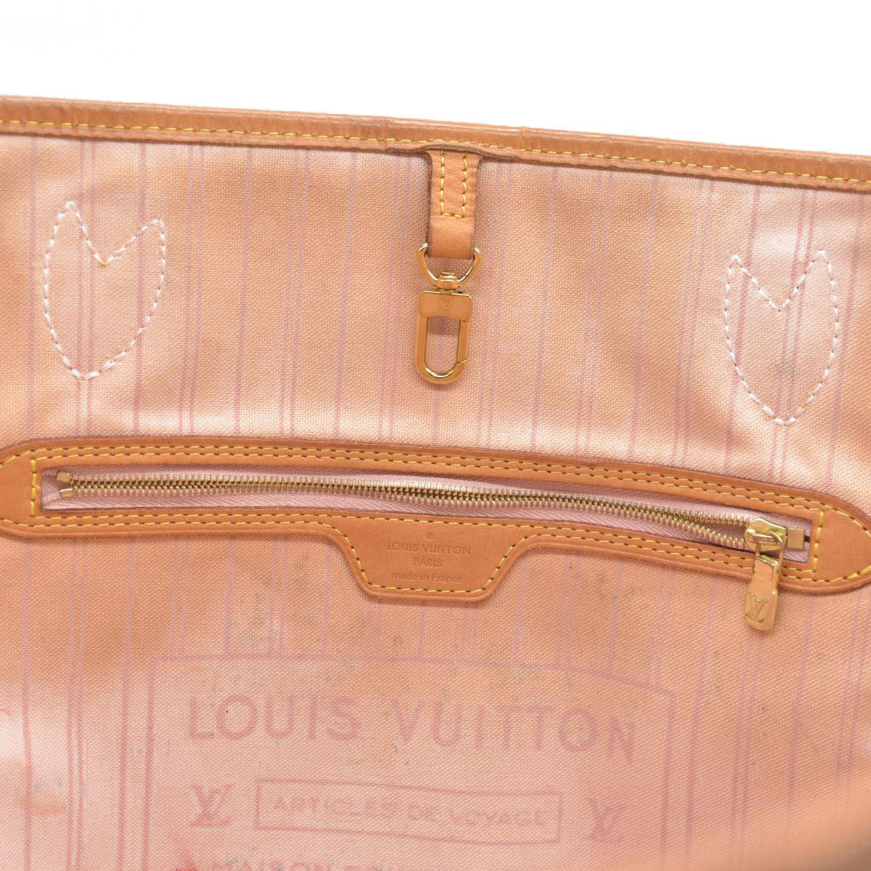 $2200 Louis Vuttion Damier Azur Neverfull MM Rose Ballerine