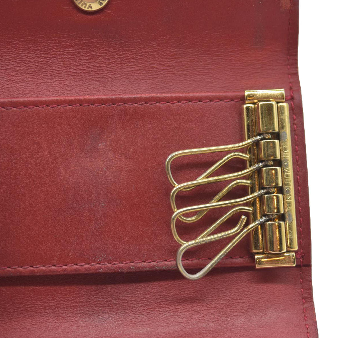 $345 Louis Vuitton Monogram Vernis Leather Multicles 4 Ring Key Case TN2153