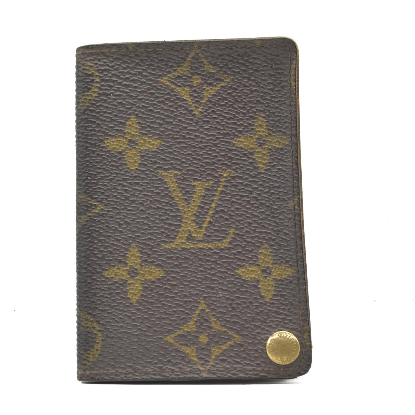 $425 2001 Louis Vuitton Monogram Porte Cartes Credit Pression Card Case CT1001