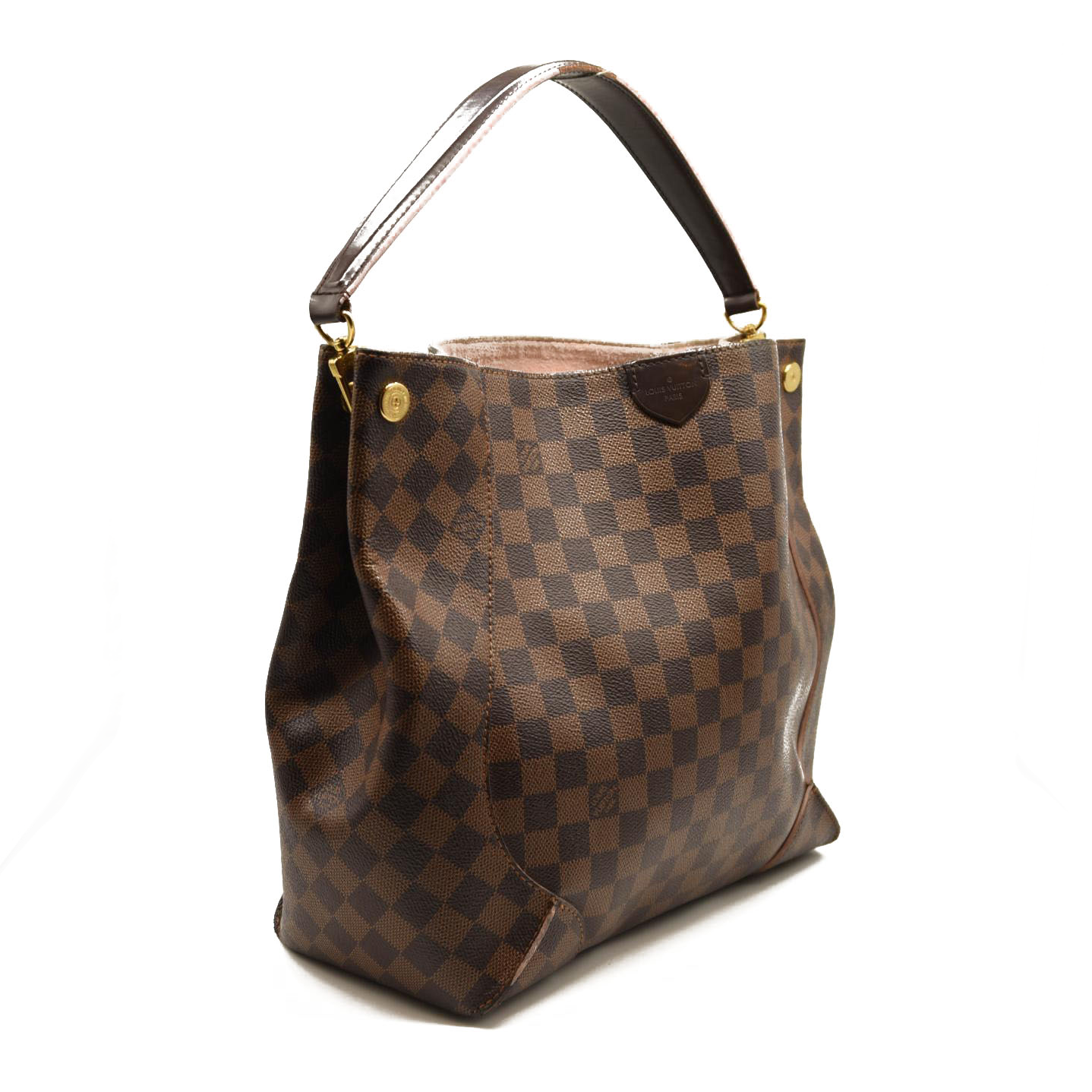 Louis Vuitton Damier Ebene Caissa Hobo Rose Ballerine