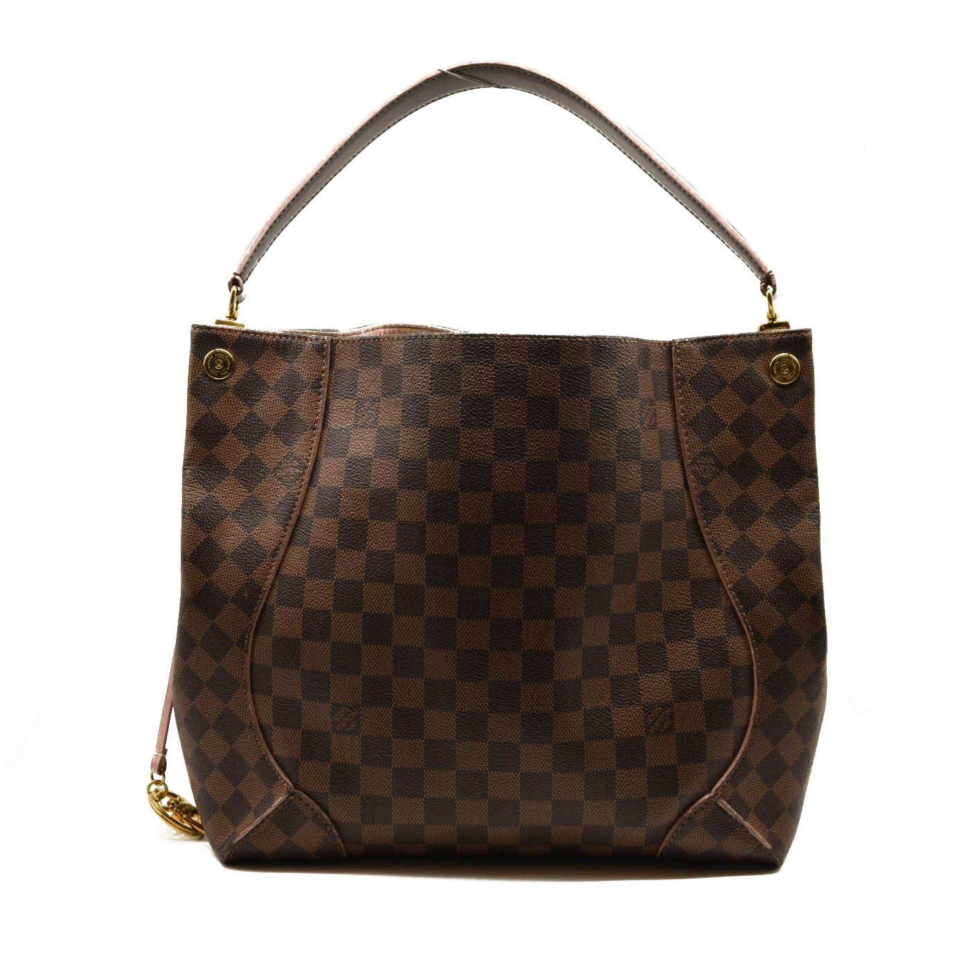 Louis Vuitton Damier Ebene Caissa Hobo Rose Ballerine