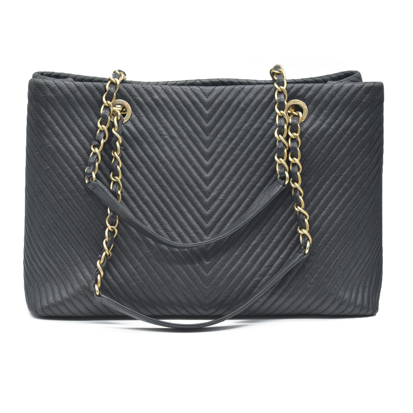 $4500 Chanel Large Surpique Chevron Tote