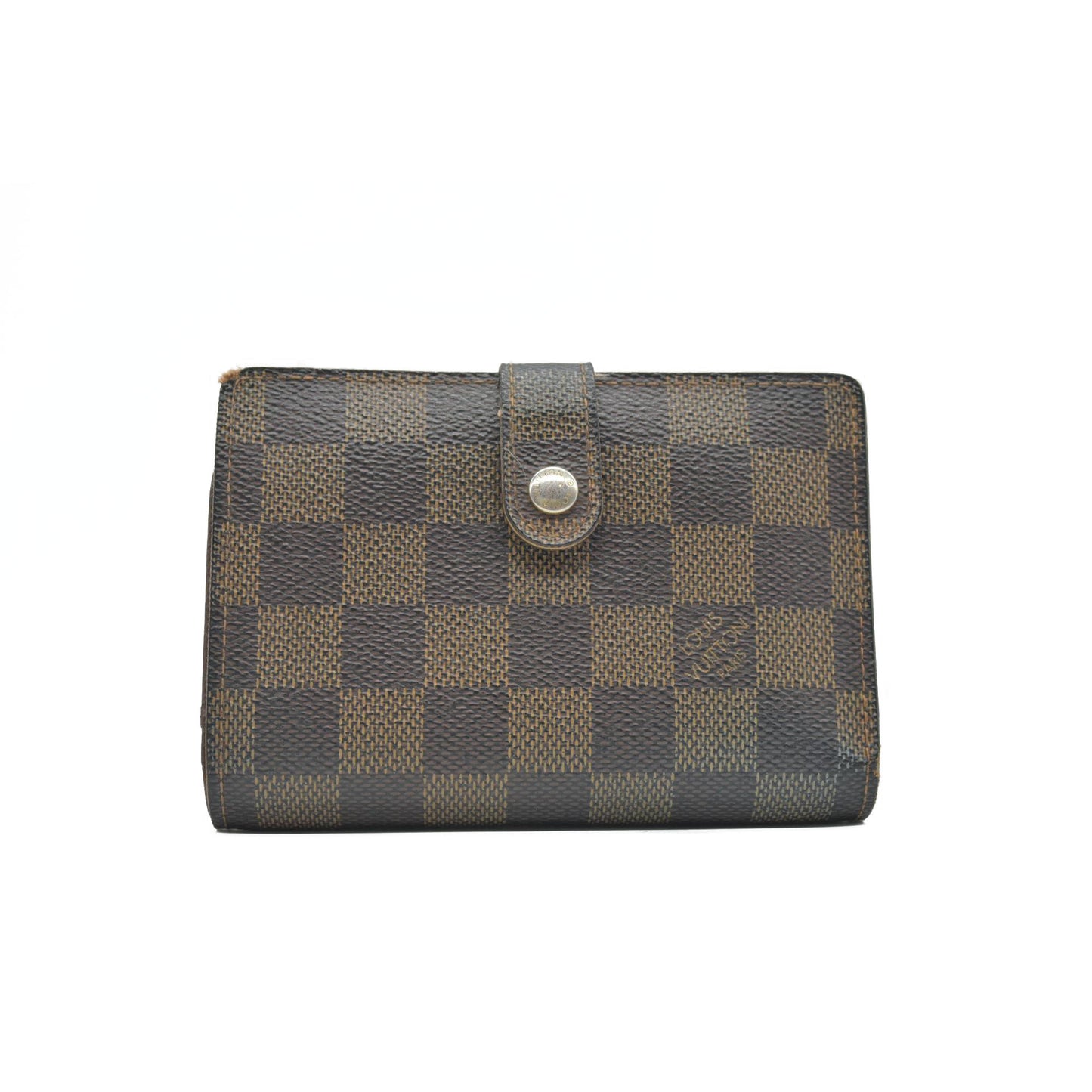 $775 2009 Louis Vuitton Damier Ebene Viennois French Kisslock Wallet MI0069