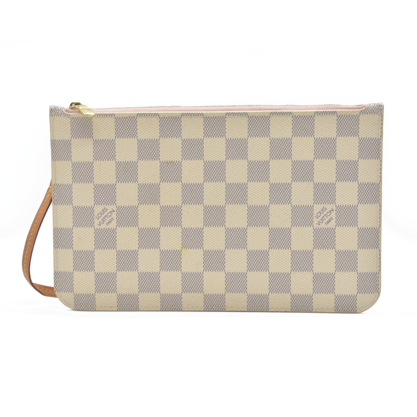 AUCTION $600 Louis Vuitton  Damier Azur Neverfull MM GM Pochette Rose Ballerine