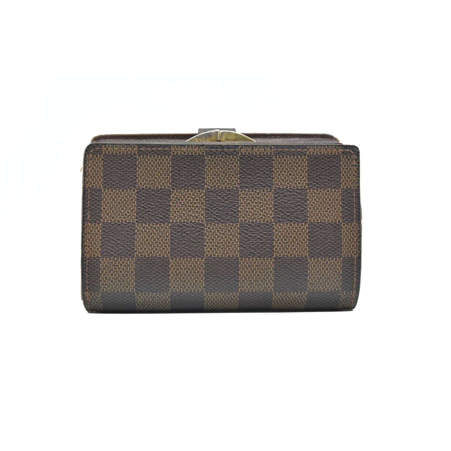 $775 2009 Louis Vuitton Damier Ebene Viennois French Kisslock Wallet MI0069