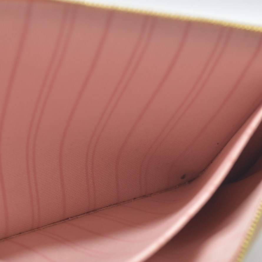 AUCTION $600 Louis Vuitton  Damier Azur Neverfull MM GM Pochette Rose Ballerine