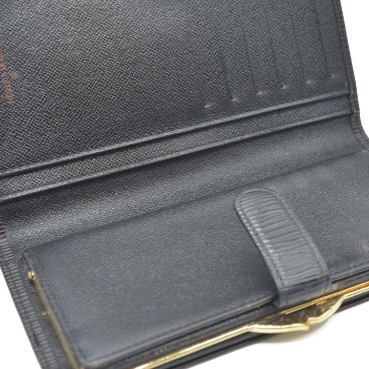 Louis Vuitton Epi Continental Clutch Bifold Long Wallet Black MI1929