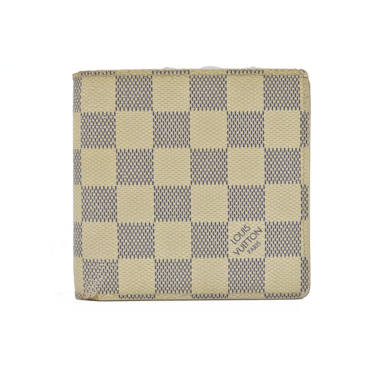 $675 2007 Louis Vuitton Damier Azur Marco Bifold Wallet CA0017