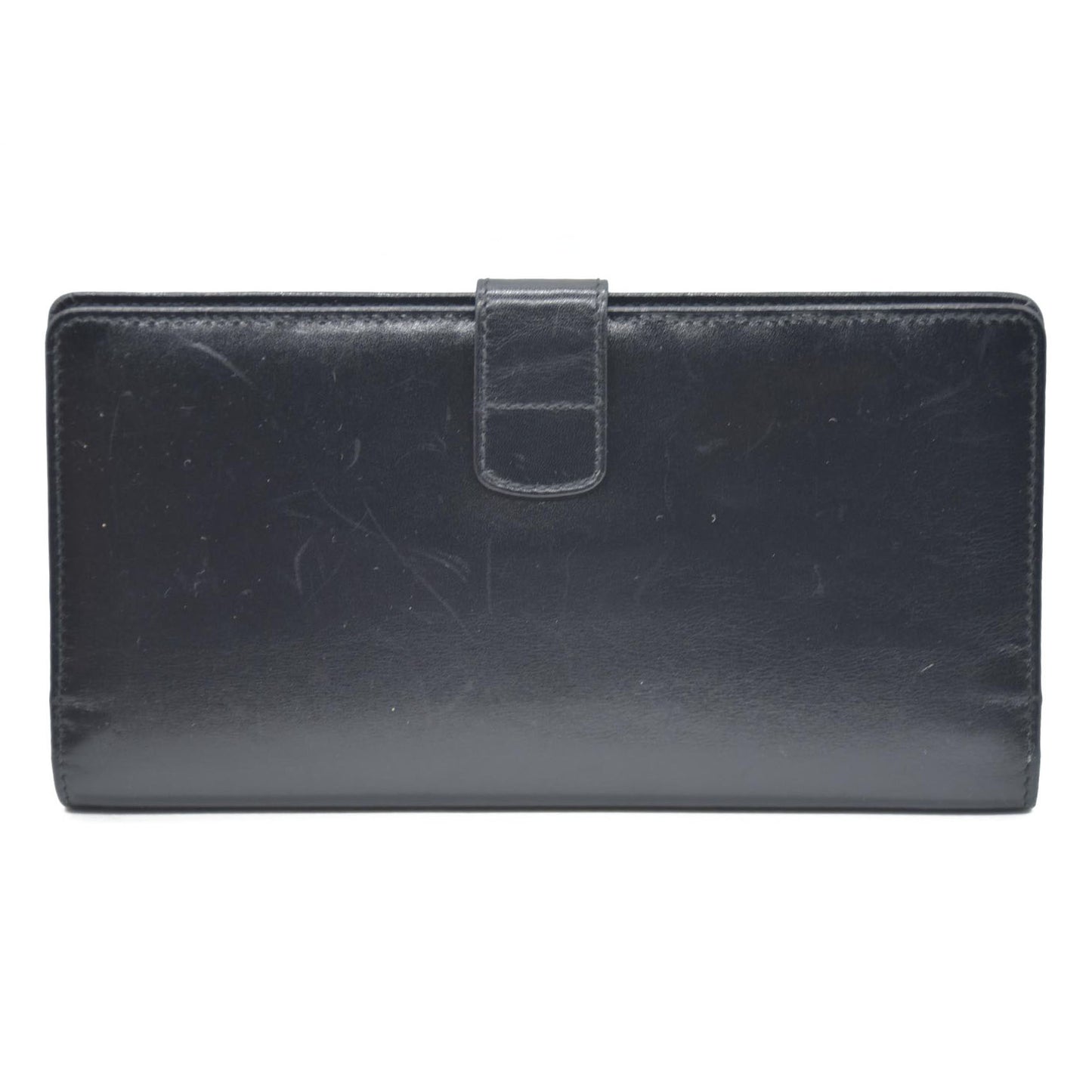 BALLY BB Logo Leather Long Bifold Wallet Black