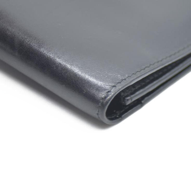 BALLY BB Logo Leather Long Bifold Wallet Black