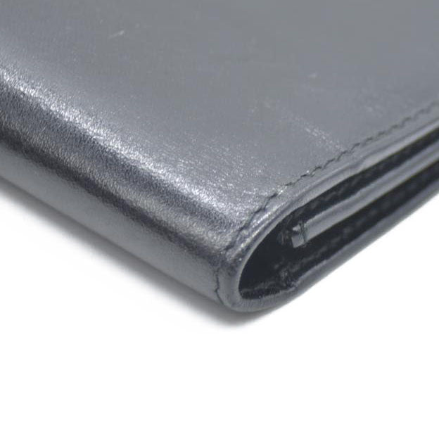 BALLY BB Logo Leather Long Bifold Wallet Black