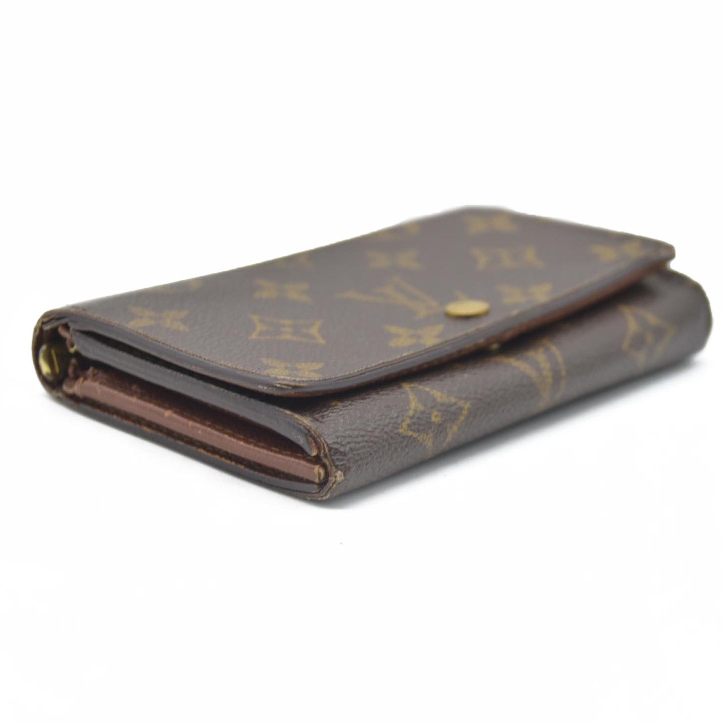 $725 Louis Vuitton Monogram Porte Monnaie Billets Tresor Bifold Wallet CA1021