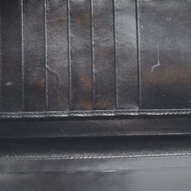 BALLY BB Logo Leather Long Bifold Wallet Black