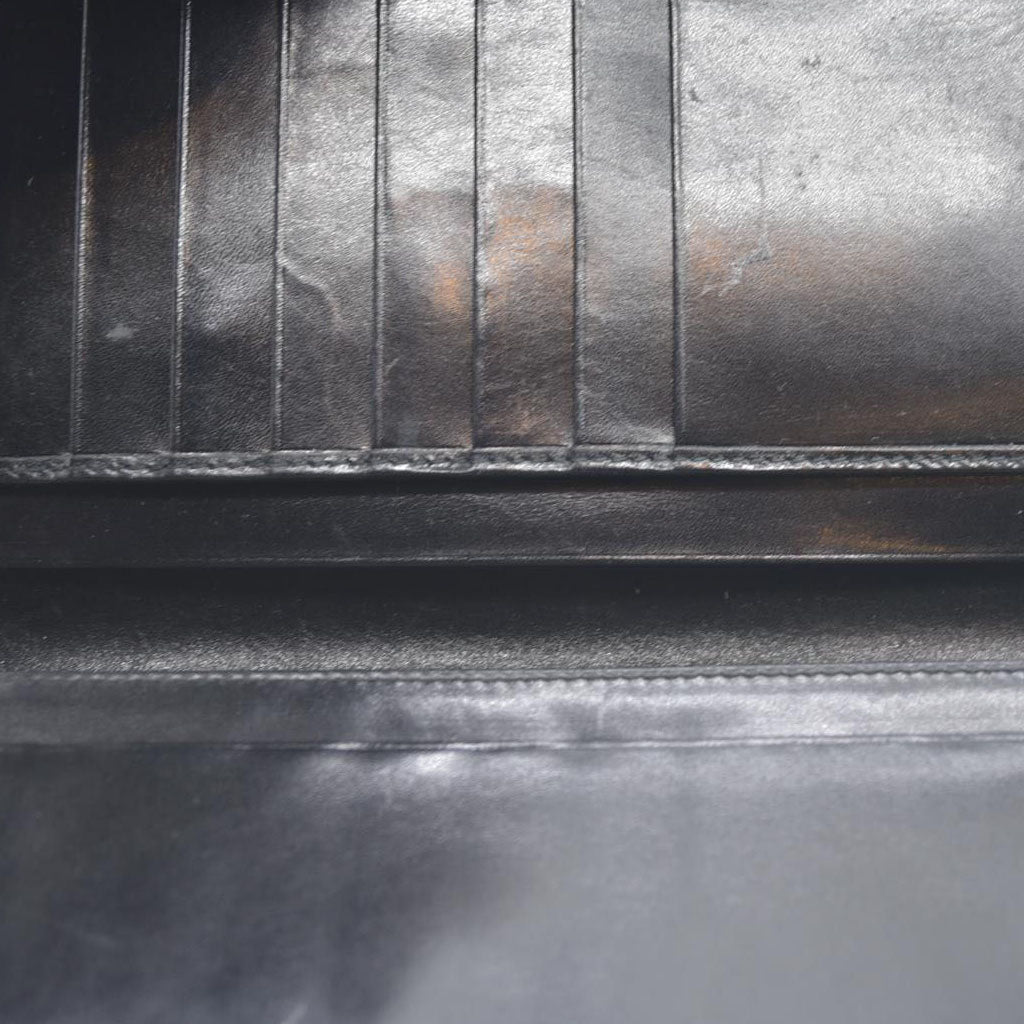 BALLY BB Logo Leather Long Bifold Wallet Black