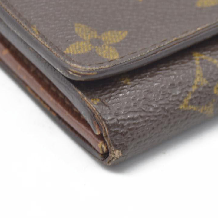 $725 Louis Vuitton Monogram Porte Monnaie Billets Tresor Bifold Wallet CA1021