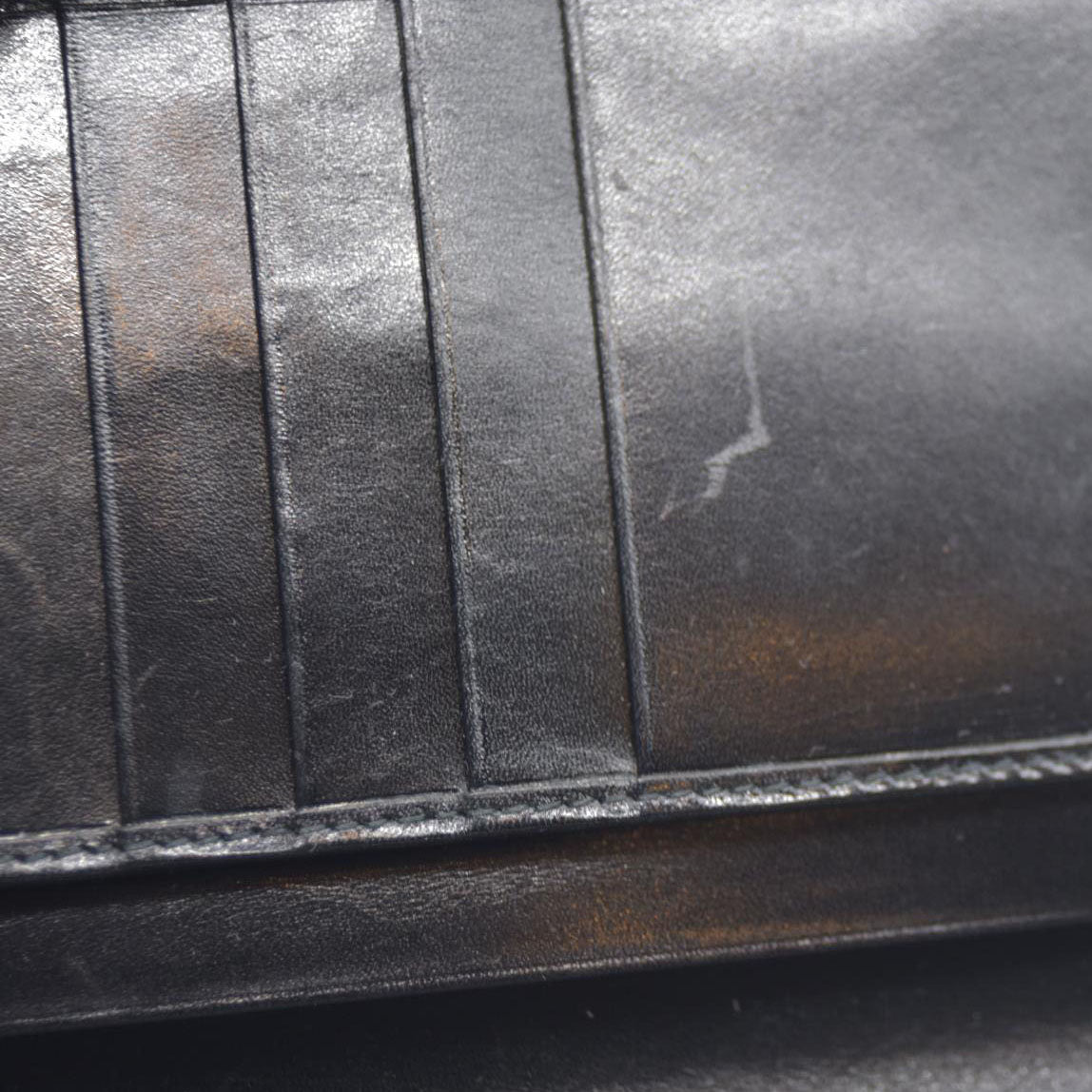 BALLY BB Logo Leather Long Bifold Wallet Black