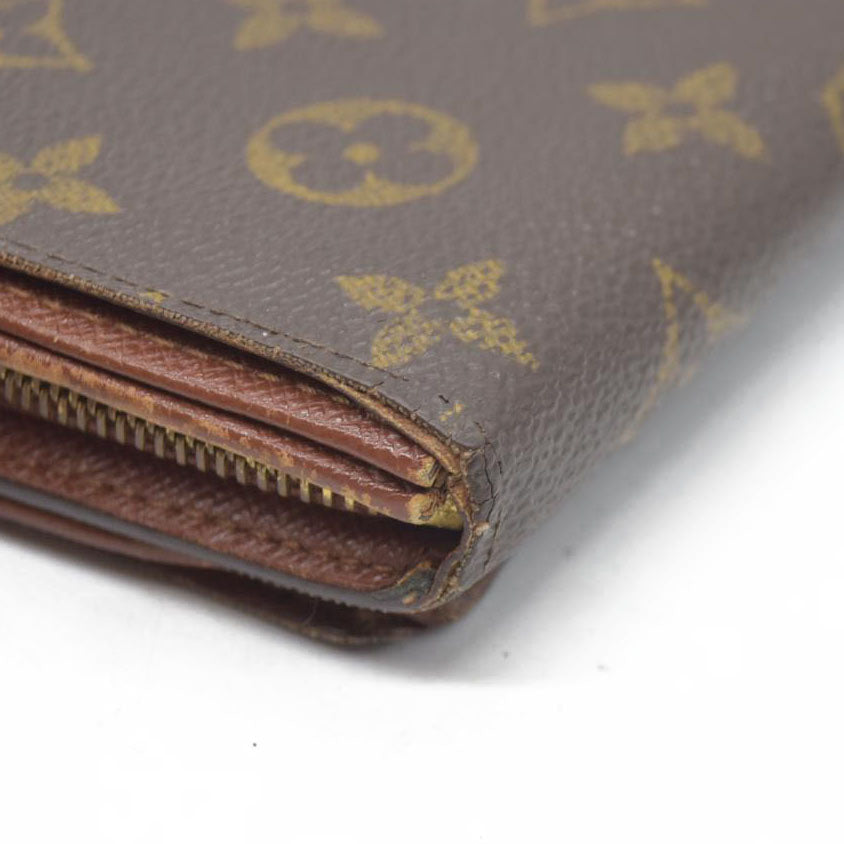 $725 Louis Vuitton Monogram Porte Monnaie Billets Tresor Bifold Wallet CA1021