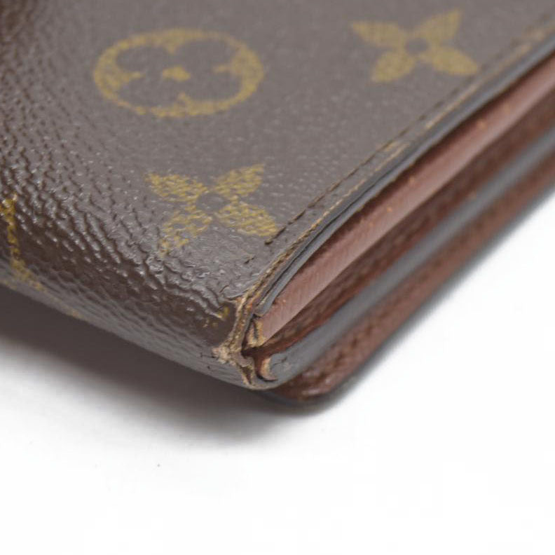 $725 Louis Vuitton Monogram Porte Monnaie Billets Tresor Bifold Wallet CA1021