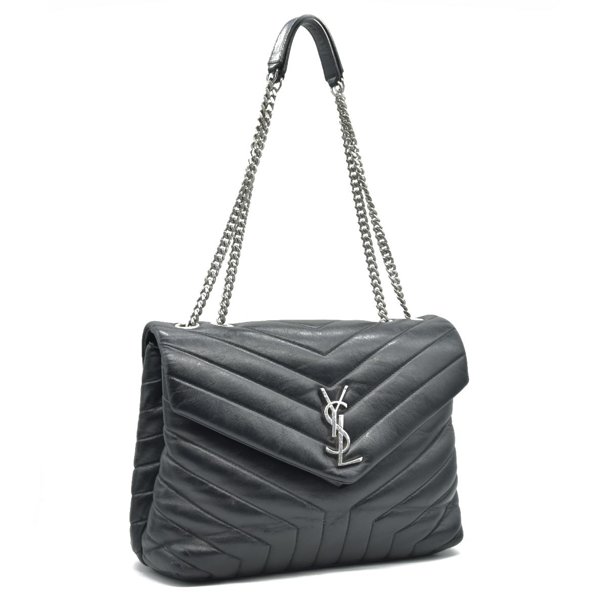 $2900 Saint Laurent Medium Loulou Matelassé Leather Shoulder Bag