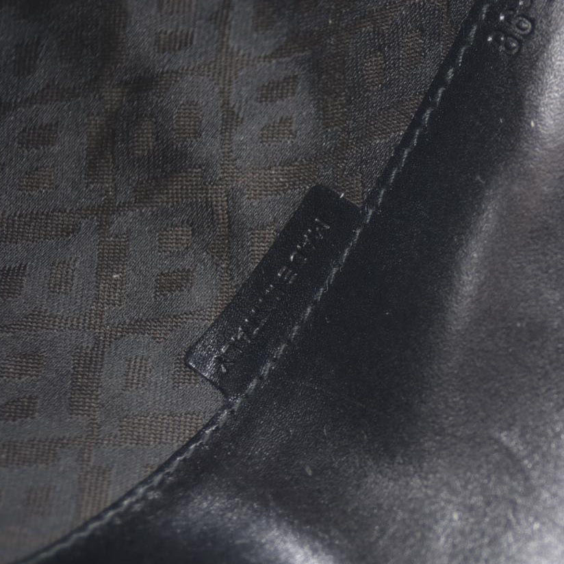 BALLY BB Logo Leather Long Bifold Wallet Black