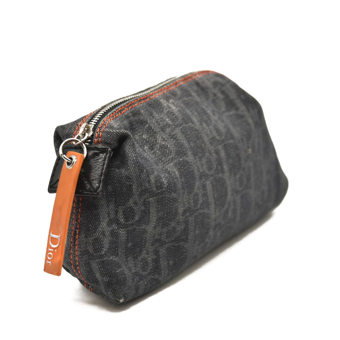 DIOR Logogram Pouch Dark Navy Orange Denim